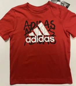 Adidas Boys Red Short Sleeve Shirt Size 4 NWT - Picture 1 of 1
