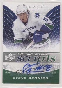 2008-09 Upper Deck Trilogy Young Star Scripts Steve Bernier #YS-SB Auto