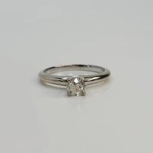 ANILLO SOLITARIO ORO BLANCO 14K ANTIGUO CORTE EUROPEO 0,40CT DIAMANTES TALLA 6 (TDW024166) - Imagen 1 de 9