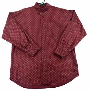 Vtg Chaps Ralph Lauren Mens shirt M Long Sleeve Button Down Geometric Cotton￼