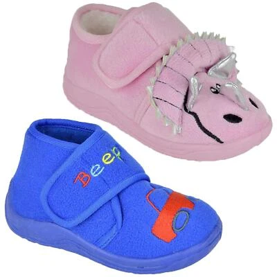 A2Z 4 KIDS® A2Z 4 Kids Boys Girls Cute Animal Slippers Plush Warm Shoes Backstrap Sliders