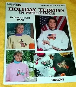 Holiday Teddies in Waste Canvas Christmas Halloween Thanksgiving & 9 more - Picture 1 of 7