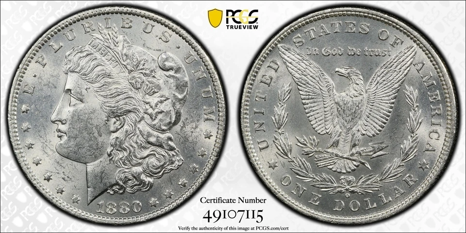 1880 O Morgan Silver Dollar PCGS MS-61 - Image 1 of 1