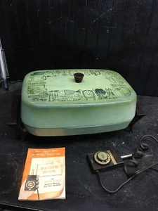 Vintage Presto 15" Jumbo Fry Pan Electric Skillet Avocado - Mid Century Working - Picture 1 of 11