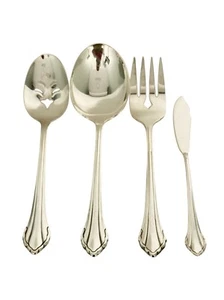 Oneida Community Clarette Servierstück Set Versilbert Besteck 4 Teile Löffel - Bild 1 von 7