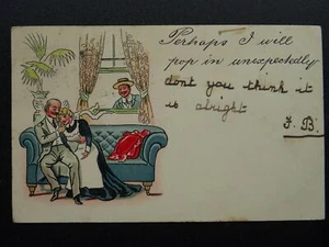 Servant Theme PERHAPS I WILL POP IN UNEXPECTEDLY c1903 UB Postcard by Davidson - Picture 1 of 2