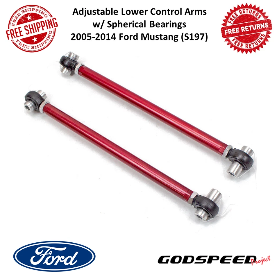 Godspeed Adj. Brazos de control inferiores con rodamientos esféricos para Ford Mustang 05-17 Foto 1 de 4