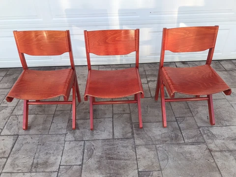 RARE SET OF THREE  MCM BAUMANN CHAIRS SIGNED FABRIQUE EN FRANCE (PRICE REDUCED) Cover