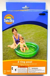 One 2 Ring Pool 32x10" Sun & Sky Blue Color Opened Box Ages 3+ - Picture 1 of 1