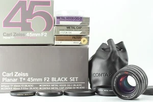 [Unused Black Set] CONTAX Carl Zeiss G Planar 45mm f/2 T* Lens Black G1 G2 Japan - Picture 1 of 18