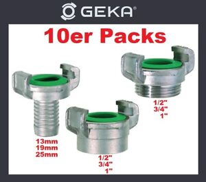 10er Packs GEKA GEKA plus-SK Chromstahl Gewindestück Schlauchstück 1/2" 3/4"  1"