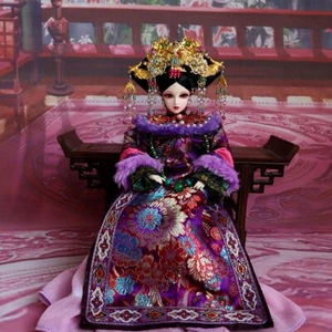 1/6 Scale Chinese Palace Costume Doll Set Queen Hyohyun Handmade Gift Purple - Picture 1 of 3