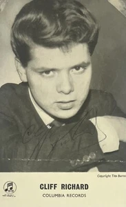 Foto postal promocional vintage autografiada de Cliff Richard - Imagen 1 de 4