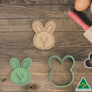 Easter Bunny Face Cookie Cutter And Embosser Stamp - Picture 1 of 3