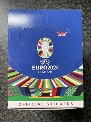 Topps UEFA Euro 2024 Germany Football Stickers FULL BOX 100 PACKS NEW - Open