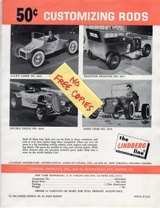 LINDBERG Model Kit 1966 Personalizzazione Hot Rods SCARCE Foglio Pubblicitario VINTAGE - Foto 1 di 1