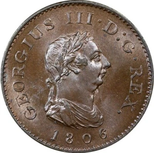 Great Britain - 1806 George III Farthing - PCGS MS65 BN - GORGEOUS RADIANT GEM! - Picture 1 of 4