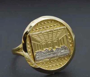 2CTRound Cut Lab Created Without Stone Men's Wedding Ring 14K Yellow Gold Plated - Picture 1 of 3