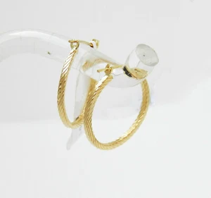 SCHÖNE 14K GELBGOLD STRUKTURIERTE CREOLEN NEU IM KARTON # J485 - Bild 1 von 3