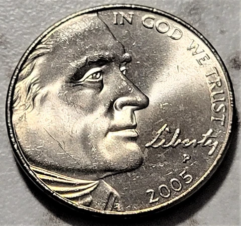 2005 P Philadelphia Unc Error U.S. Jefferson Nickel Ocean In View BIN563 Cover