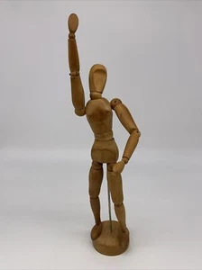 "Figura de arte femenino de madera Morilla de mediados de siglo moderna de 12""" - Imagen 1 de 14