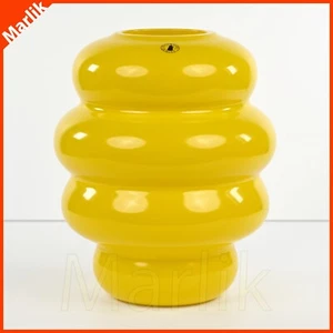 IKEA KALLARHALS Vase, Yellow Glass 8 ¾" Nytillverkad collection 1995 SNURRA, NEW - Picture 1 of 7