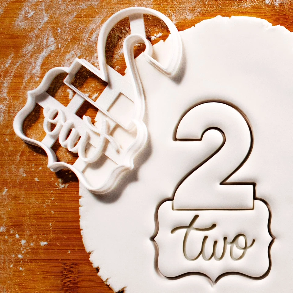 Number 2 Cookie Cutter - second birthday 2nd wedding anniversary numeric two Foto 1 de 4