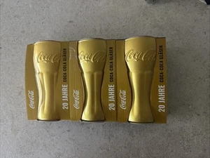 2025 - 20 Jahre Jubiläums Glas 1 x Gold Mcdonalds Coca Cola 3 Stück vorhanden - Bild 1 von 4