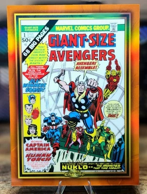 2024 Topps Chrome Marvel Giant Sized Box Topper Orange /25 MGG-3 Avengers - Image 1 of 2