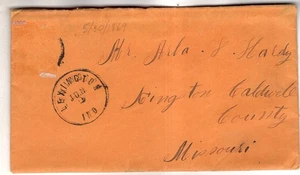 1869 Indiana Cover & Letter to MO Missing Stamp. - Picture 1 of 3