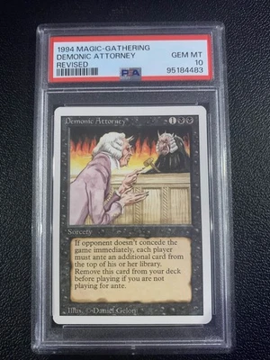 MTG Magic the Gathering Revised Demonic Attorney PSA GEM MINT 10 - Image 1 of 2