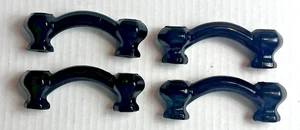 Menge 4 SCHWARZ GLAS Schrank Türgriffe Schublade zieht 3" Loch zu Loch schön! - Bild 1 von 6