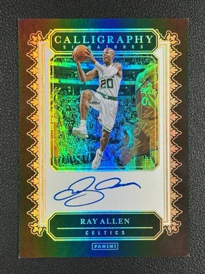 2024-25 Panini Caligrafía Firmas Ray Allen Auto Una Tarjeta SSP Inserto! #Z Foto 1 de 2