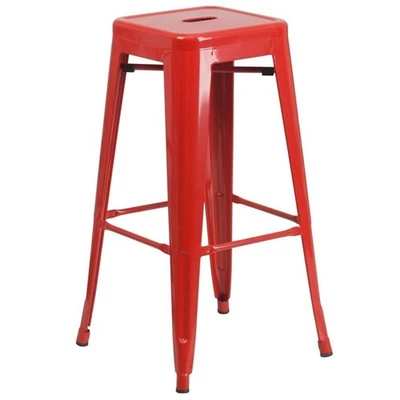 Flash Furniture 30" Metal Backless Bar Stool in Red - Image 1 of 4