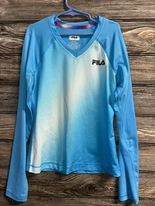 FILA sport Performance girls XS/S 7/8 Blue long sleeve athletic top base layer - Picture 1 of 5