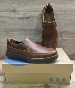 Clarks Un Abode Go Mens Brown Leather Slip On Shoes Loafers Uk Size 10 H NIB - Picture 1 of 11