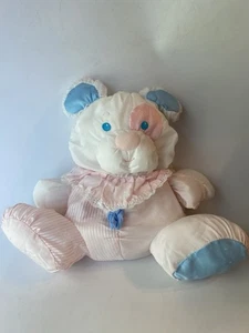 Vintage 1988 Fisher Price Puffalump Pink Blue Puppy Dog Rattle Plush - Picture 1 of 10