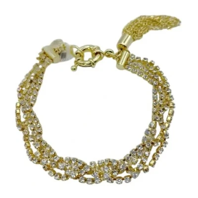 J.CREW Gold Rhinestone Tassel Bracelet. Retail $75 - Image 1 of 4