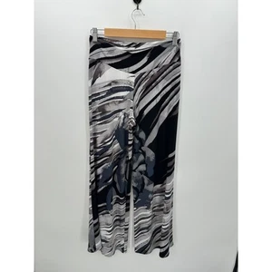 Pantalones acampanados Clara Sun Woo grises negros estampados cintura alta pierna ancha para mujer pequeños - Imagen 1 de 7