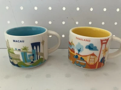Thailand Macau Starbucks Mini Mug Tasse DEMI 2oz ORNAMENT You Are Here Neu
