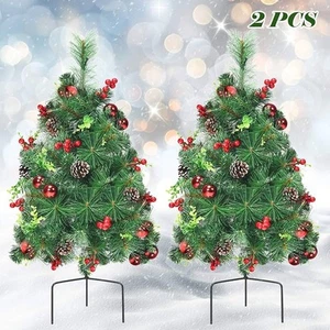Set of 2, Battery-Powered Mini Christmas Tree w/ 30 LED Lights 24” tall - Picture 1 of 11