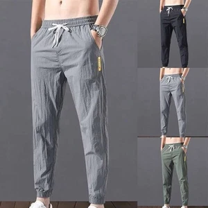 Pantalones Hombre Ropa Verano Transpirable Pantalones Ligeros Sueltos Hombre Deportes - Imagen 1 de 35