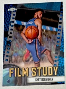 Película de baloncesto cromada Topps 2024-25 estudio Chet Holmgren #FS-12 REFRACTOR AZUL - Imagen 1 de 2