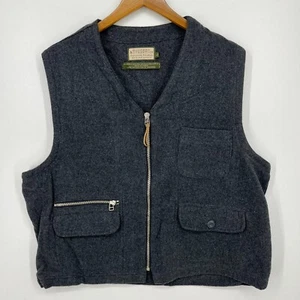 Dockers Wool Vest Men's Size L Gray Full Zip Pockets Vtg 90s Outerwear Sleevless - Picture 1 of 11