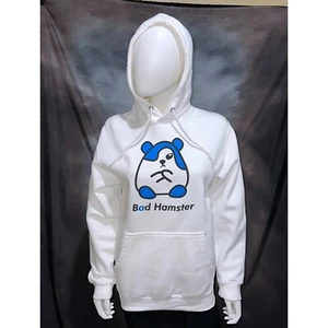 White BAD HAMSTER Pullover Hoodie Sweatshirt Size Small - Picture 1 of 4