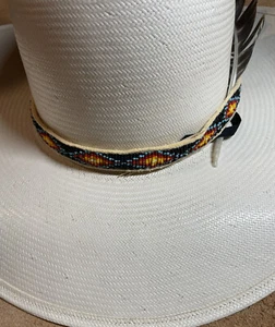 one Beautiful New Native American Lakota Sioux Beaded Hat Band - Picture 1 of 6