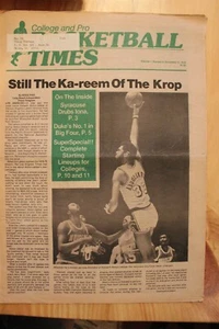 1978 Basketball Times-Kareem-Louis Orr-Hawkeye Whitney-CM Newton-Duke-Syracuse - Picture 1 of 1