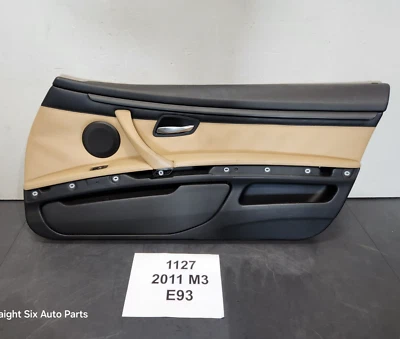 ✅08-13 OEM BMW E93 M3 Convertible Front Passenger Door Card Panel Leather Bamboo - Image 1 of 4