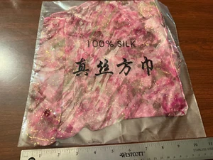100% Silk Scarf Pink See Through New - Picture 1 of 2