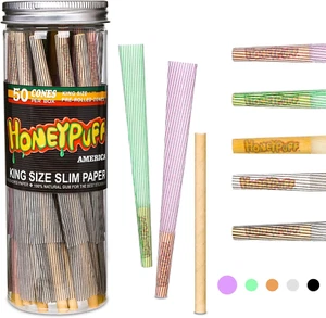 Colorful Pre Rolled Cones, 50 Pack King Size Preroll Cones Rolling Papers, Pre R - Picture 1 of 12